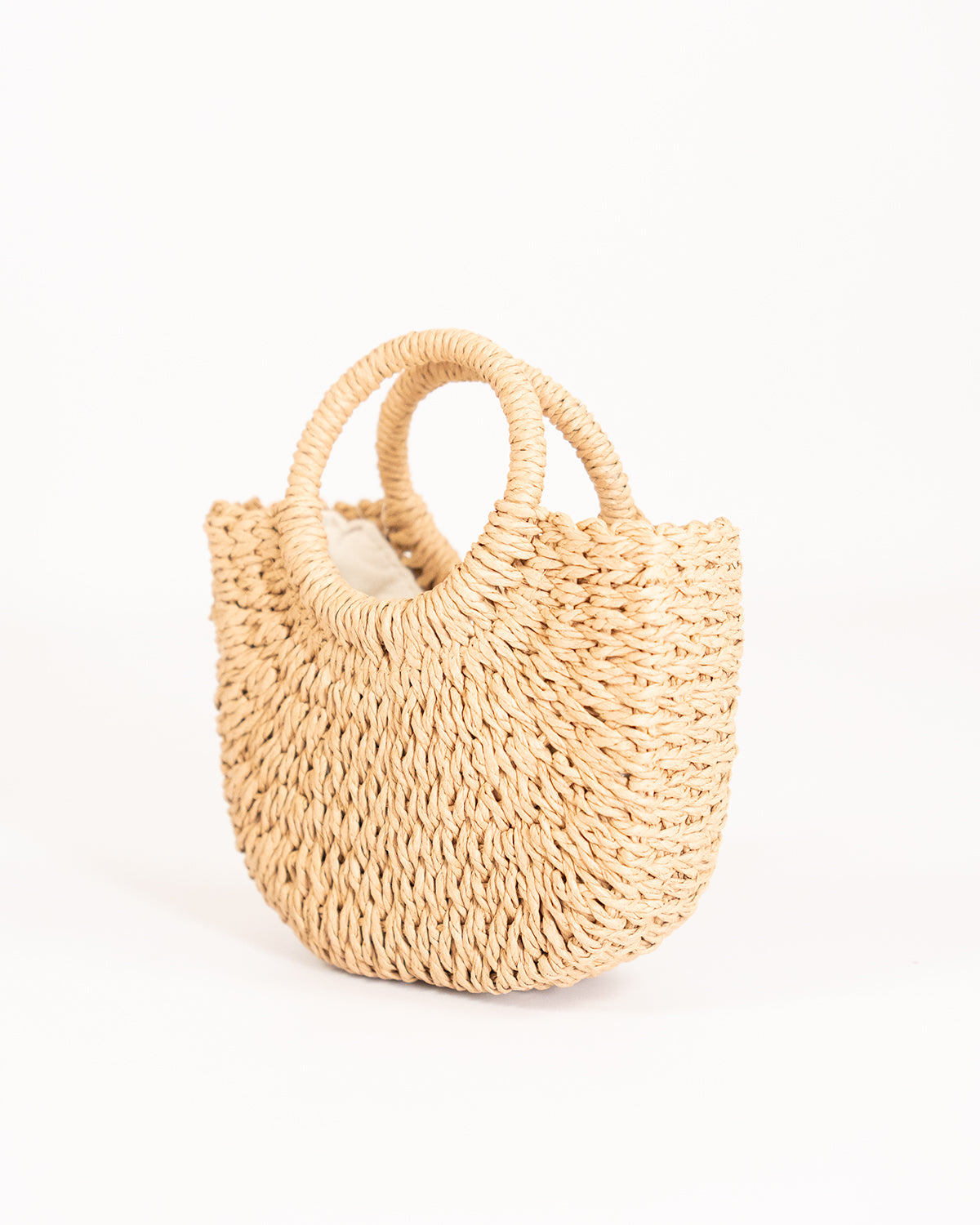 Round Handle Straw Bag